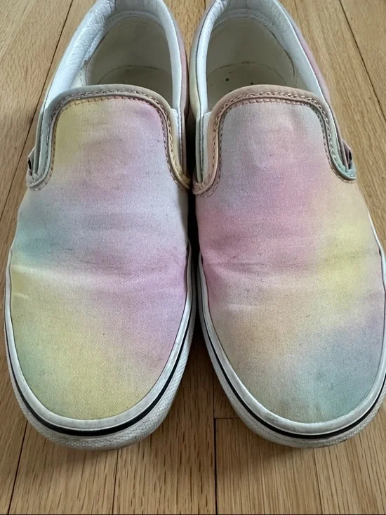 Lot of 2 pairs of Vans slip-ons, Galaxy & Pastel Tie-Dye 6.5 men’s / 8 women’s - Picture 7 of 15